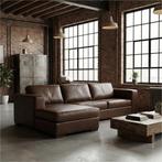 Leren hoekbank Flow - 3 zits arm links + longchair rechts -, Antiek en Kunst, Ophalen of Verzenden