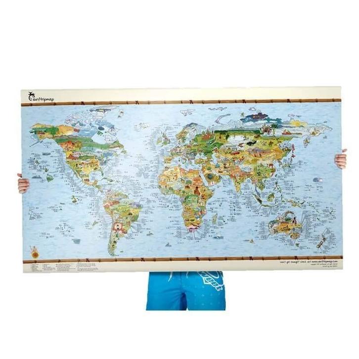 Surftrip Map Wereld Rewritable, Watersport en Boten, Golfsurfen, Nieuw, Ophalen of Verzenden