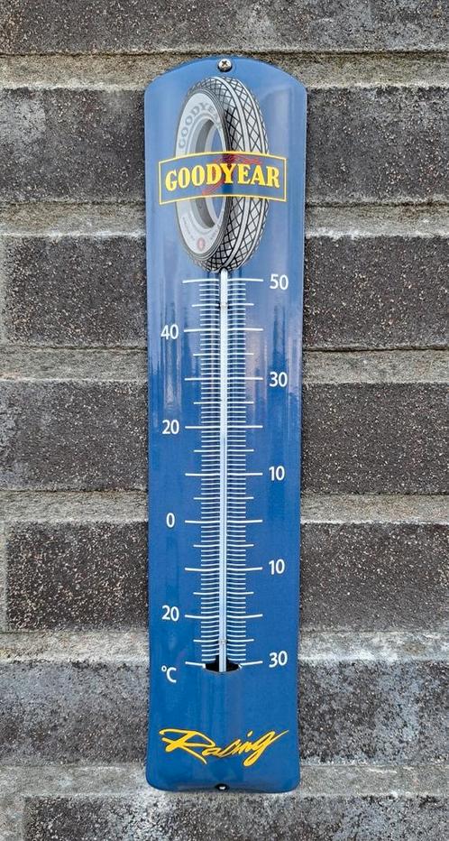 Emaille thermometer Goodyear racing tires, Verzamelen, Merken en Reclamevoorwerpen, Verzenden