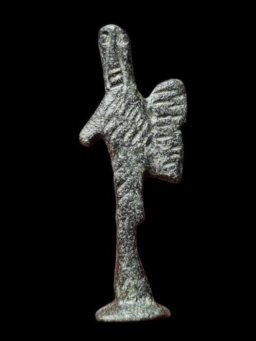 Oud-Romeins Brons Interesting Statue of Person with ..., Antiek en Kunst, Antiek | Overige Antiek