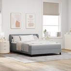 vidaXL Boxspringbed met Matras Lichtgrijs 140x200 cm Stof, Huis en Inrichting, Slaapkamer | Bedden, Verzenden, Nieuw