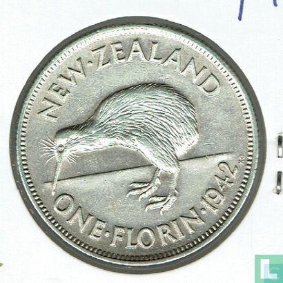 Nieuw-Zeeland 1 florin 1942, Postzegels en Munten, Munten | Oceanië, Losse munt, Goud, Zilver, Verzenden
