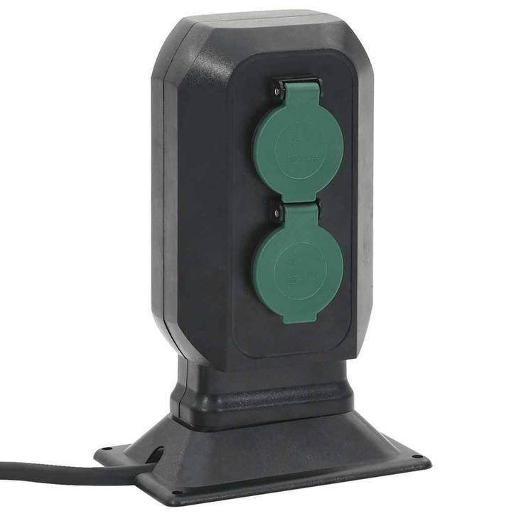 vidaXL Tuinstopcontact en grondpin 4-wegs 15,5x11x24 cm, Doe-het-zelf en Bouw, Elektriciteit en Kabels, Nieuw, Verzenden