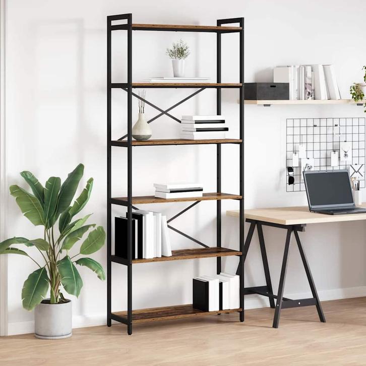 vidaXL Boekenkast Oud hout 80 x 30 x 188 cm Bewerkt hout, Huis en Inrichting, Kasten | Boekenkasten, Nieuw, Verzenden
