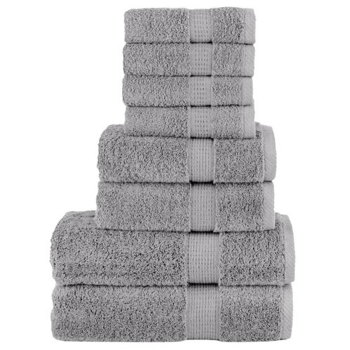 vidaXL 8-delige Handdoekenset SOLUND 600 g/m² grijs, Huis en Inrichting, Badkamer | Badtextiel en Accessoires, Nieuw, Verzenden