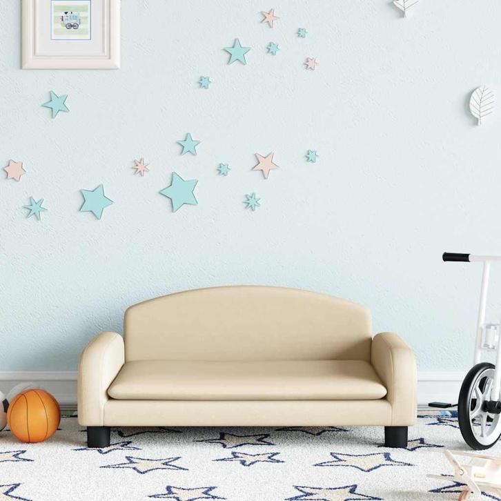 vidaXL Kinderbank 70x45x30 cm stof crèmekleurig, Kinderen en Baby's, Kinderkamer | Overige Meubels, Nieuw, Verzenden