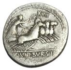 République romaine. L. Julius Bursio, 85 av. J.-C.. Denarius