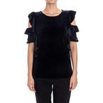 Pinko • donkerblauwe fluwelen top • XS (IT40), Pinko, Maat 42/44 (L), Nieuw, Verzenden