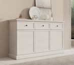 Dressoir wit eiken 146cm - Landelijk - 3 lades 3 deuren, Huis en Inrichting, Kasten | Dressoirs, Verzenden, Nieuw, 25 tot 50 cm