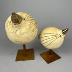 Ewa Budzowska - Sculpture, 2 Birds (with 24carat gold) - 18, Antiek en Kunst