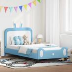 vidaXL Kinderen bedframe met hoofdboard Blauw 90 x 200 cm PU, Verzenden, Nieuw