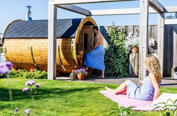 Finse Outdoor Barrel Sauna, Thermowood buitensauna beschikbaar voor biedingen