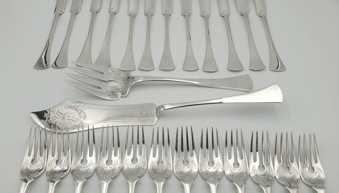 Imre Füry - Service à poisson (26) - Argent 800 - Merveille, Antiek en Kunst, Antiek | Meubels | Stoelen en Sofa's