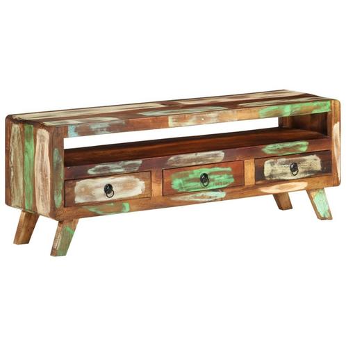 vidaXL Tv-meubel 110x30x40 cm massief gerecycled hout, Huis en Inrichting, Kasten |Televisiemeubels, Nieuw, Verzenden