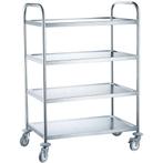 Serveerwagen | RVS | 4 Niveaus | Wielen (Geremd) |, Verzenden, Nieuw in verpakking