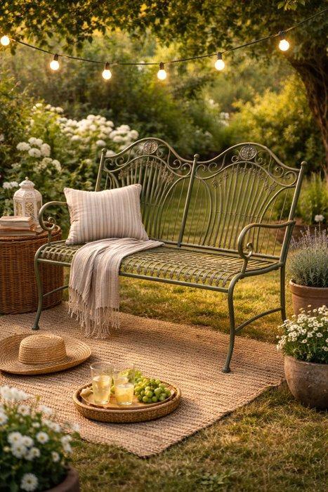 Tuinbank - Metaal - Sierlijke - Romantisch, Antiek en Kunst, Curiosa en Brocante