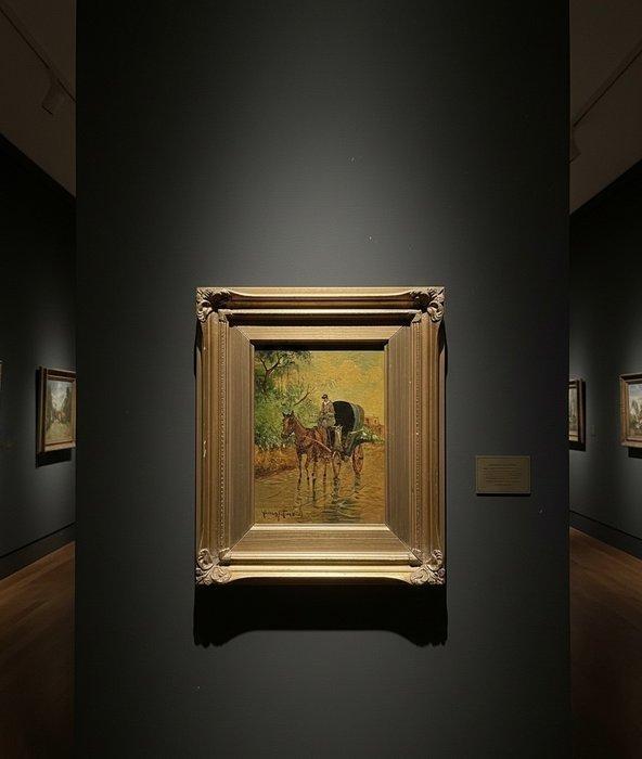 Giuseppe Prisco (XX) - Il Carro nel Guado, Antiek en Kunst, Kunst | Schilderijen | Klassiek