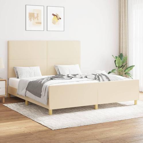 vidaXL Bedframe zonder matras stof crèmekleurig 160x200 cm, Huis en Inrichting, Slaapkamer | Bedden, Nieuw, Verzenden