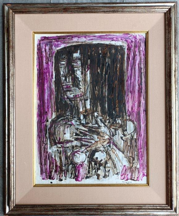 Giuseppe Migneco (1908-1997) - Ritratto virile, Antiek en Kunst, Kunst | Schilderijen | Modern