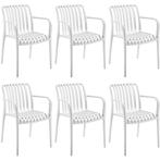 tectake Tuinstoelen Alcudia, weerbestendig, stapelbaar - wit, Tuin en Terras, Verzenden, Nieuw