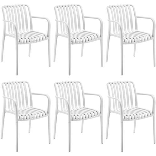tectake Tuinstoelen Alcudia, weerbestendig, stapelbaar - wit, Tuin en Terras, Overige Tuin en Terras, Verzenden