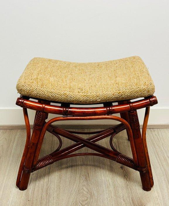 Voetenbank - Vintage Franse rotan bamboe stoel / zitje -, Antiek en Kunst, Kunst | Designobjecten