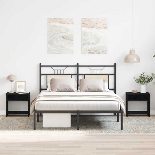 vidaXL Nachtkastjes 2 st 40x30x40 cm spaanplaat zwart, Huis en Inrichting, Slaapkamer | Nachtkastjes, Nieuw, Verzenden