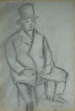 Jules Pascin (1885-1930) - Homme au chapeau de forme.