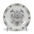 Set van 3 schoteltjes- mand met bloemen - encre de Chine -, Antiek en Kunst