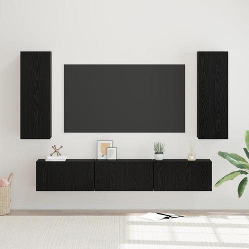 vidaXL Tv-meubelset 5 pcs Zwart eiken Medium 30.5 x 30 x 90, Huis en Inrichting, Kasten |Televisiemeubels, Nieuw, Verzenden
