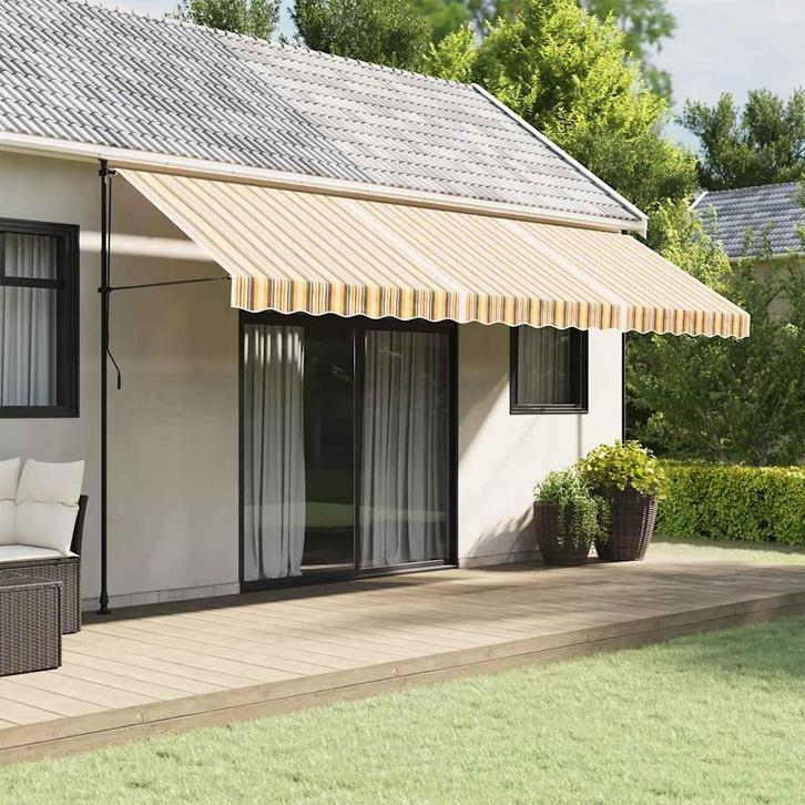 vidaXL Vervangingsdoek voor luifel gestreept 5x3,5 m, Tuin en Terras, Zonneschermen, Nieuw, Verzenden