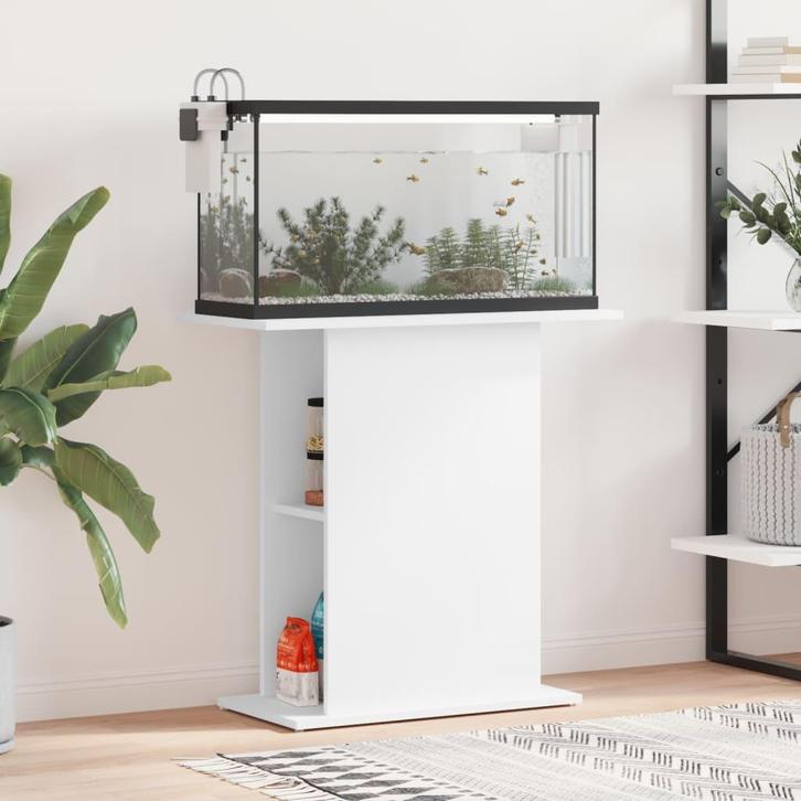 vidaXL Aquariumstandaard Wit 75x36x72,5 cm Bewerkt Hout, Dieren en Toebehoren, Vissen | Aquaria en Toebehoren, Nieuw, Verzenden