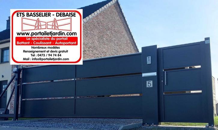 Portail Barrière coulissant autoportant neuf sur mesure, Tuin en Terras, Tuinpoorten