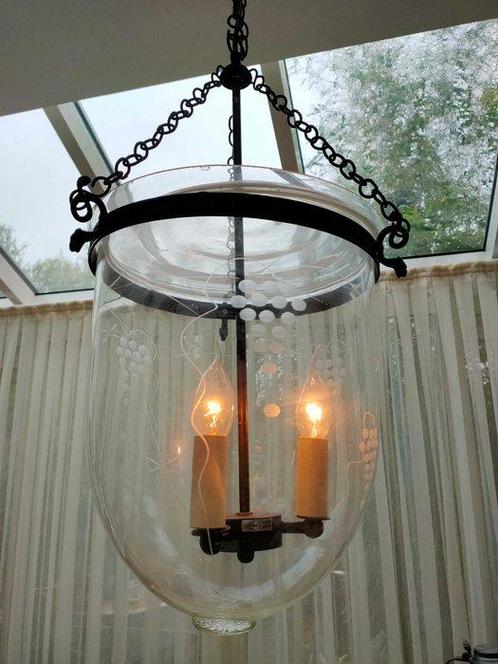 Lustre - XXL - Laiton, Verre - Trois bougeoirs ornés de, Antiek en Kunst, Curiosa en Brocante