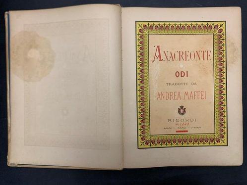 Andrea Maffei - Anacreonte, Odi - 1865, Antiek en Kunst, Antiek | Boeken en Manuscripten