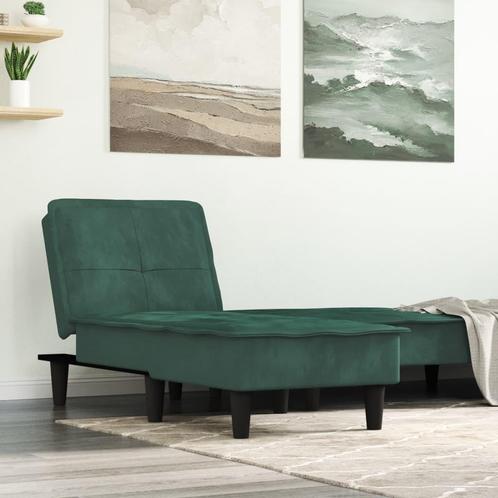 vidaXL Chaise longue fluweel donkergroen, Huis en Inrichting, Zetels | Zetels en Chaises Longues, Nieuw, Verzenden
