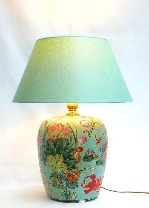 Lamp - Messing, Porselein, Antiek en Kunst, Kunst | Designobjecten