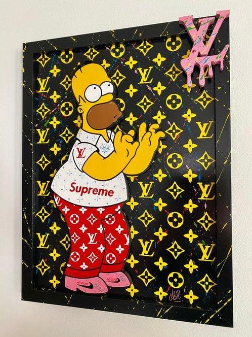 CASH - Homer Simpson Louis Vuitton Donut’s, Antiquités & Art, Art | Peinture | Moderne