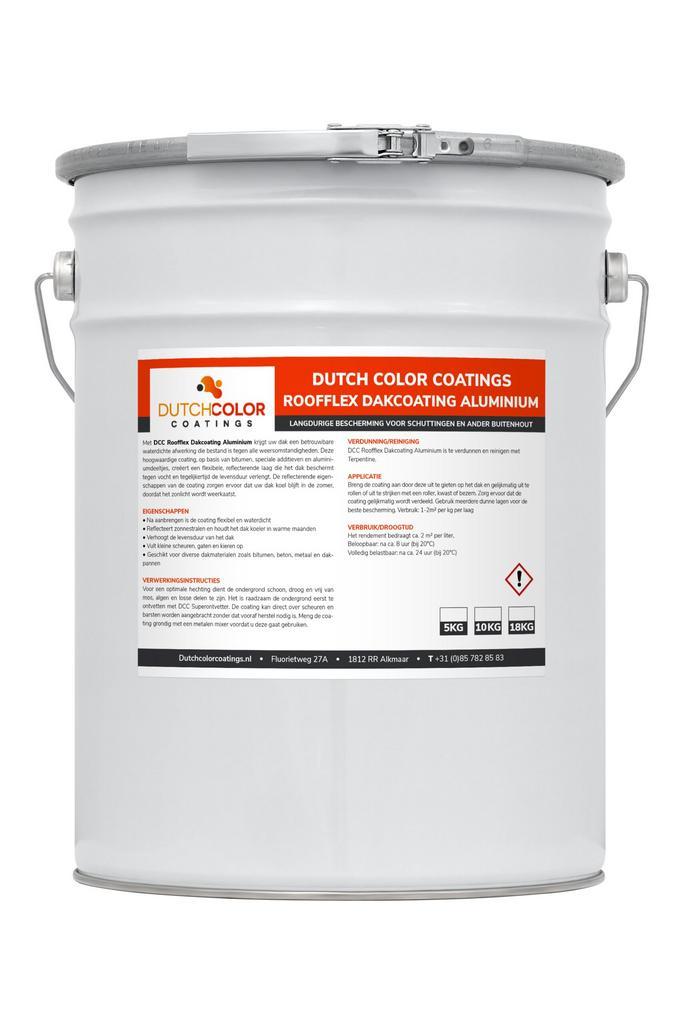 DCC Roofflex Dakcoating Aluminium Zwart 5L, Doe-het-zelf en Bouw, Verf, Beits en Lak, Zwart, Nieuw, Verzenden