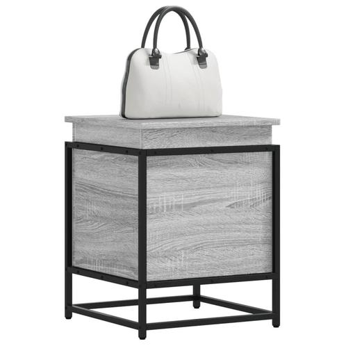 vidaXL Opbergbox met deksel 40x40x51,5 cm bewerkt hout grijs, Doe-het-zelf en Bouw, Kratten en Dozen, Nieuw, Verzenden