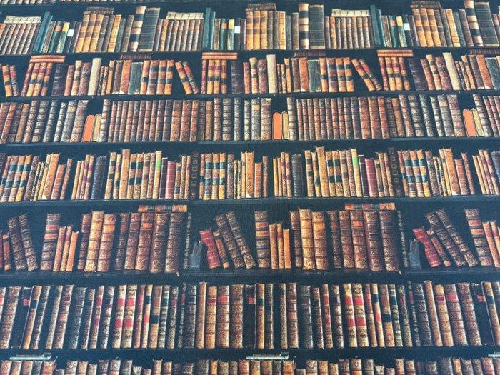 De geheime bibliotheek - Katoenen stof voor bekleding -, Antiek en Kunst, Antiek | Tapijten, Tafelkleden en Textiel