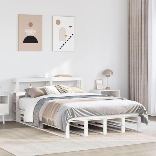 vidaXL Bedframe zonder matras massief grenenhout wit 140x200, Huis en Inrichting, Slaapkamer | Bedden, Nieuw, Verzenden