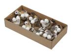 Nestje 6 cm met 1 vogel en 2 eitjes doos 8 nestjes op=op cm., Nieuw