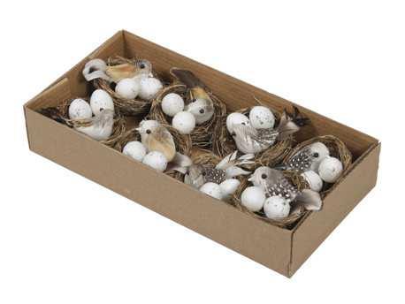Nestje 6 cm met 1 vogel en 2 eitjes doos 8 nestjes op=op cm., Hobby en Vrije tijd, Knutselen, Nieuw