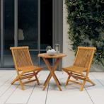 vidaXL 3-delige Tuinset massief teakhout, Tuin en Terras, Verzenden, Nieuw, Tuinset