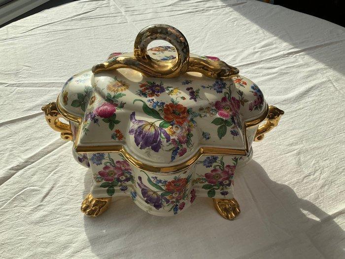 Keramis Boch - KERALUX - Koektrommel - Fleur de Saxe -, Antiek en Kunst, Antiek | Glaswerk en Kristal