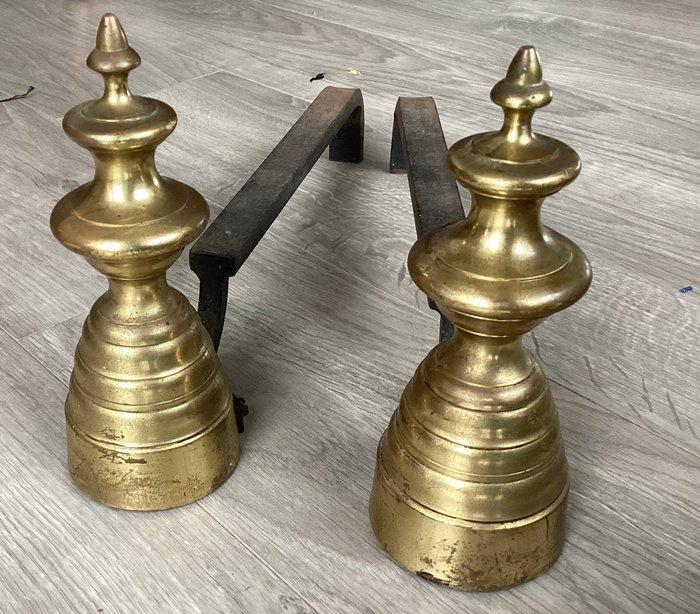 Vuurbok - Messing, Gietijzer, Antiquités & Art, Antiquités | Autres Antiquités