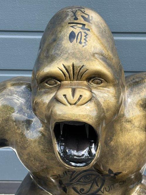 Daluxe Art - 1999 • Pop Art Gorilla – Goud/Zwart – Louis, Antiek en Kunst, Kunst | Designobjecten