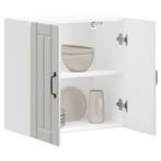 vidaXL Keukenbovenkast Lucca bewerkt hout hoogglans wit, Verzenden, Nieuw