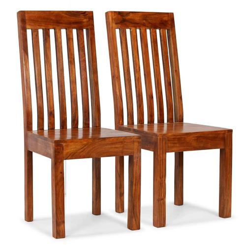 vidaXL Eetkamerstoelen 2 st modern hout met honingafwerking, Huis en Inrichting, Stoelen, Nieuw, Verzenden